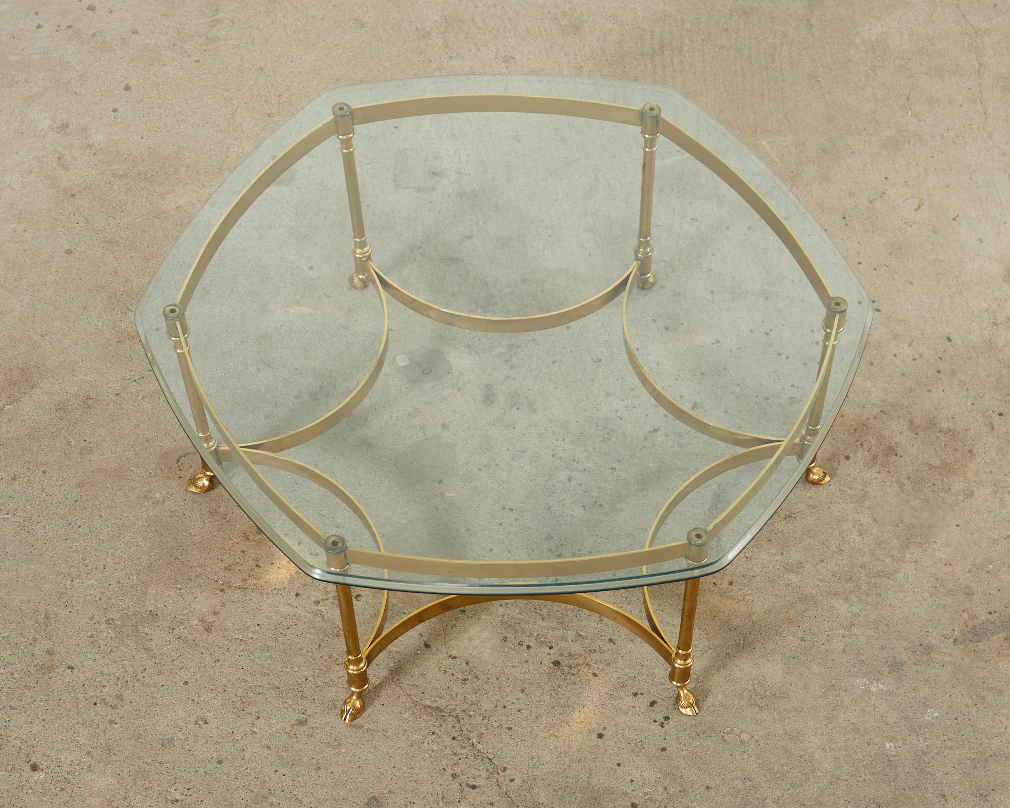 Italian LaBarge Hollywood Regency Brass Cocktail Table  4