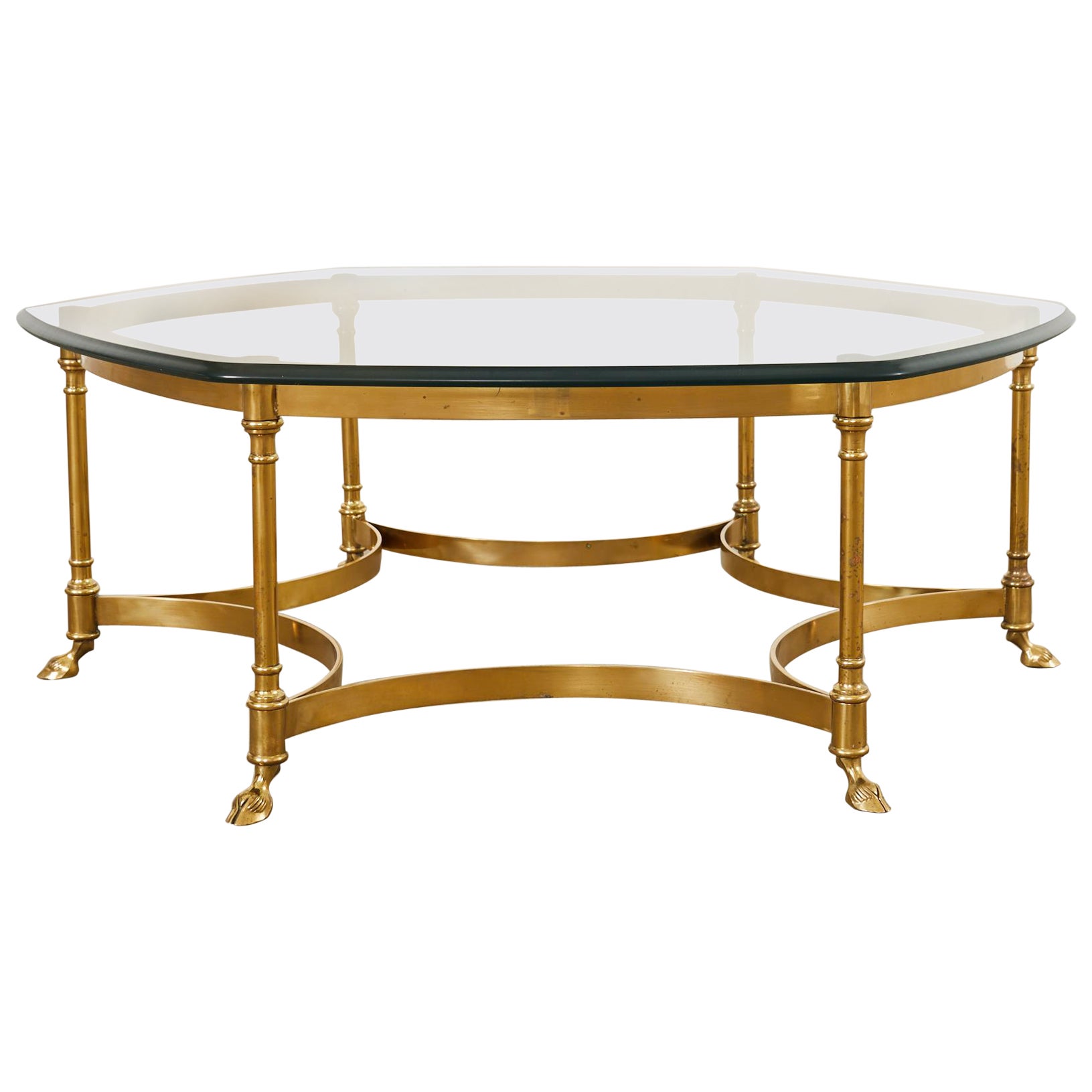 Italian LaBarge Hollywood Regency Brass Cocktail Table