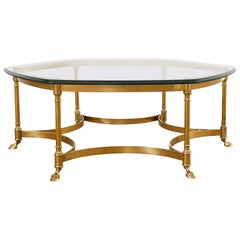 Italian LaBarge Hollywood Regency Brass Cocktail Table