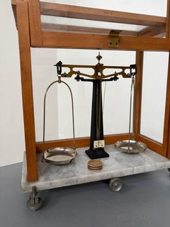 Italian laboratory analytical balance labeled “A.” Carosi e Figli, signed