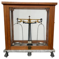 Italian laboratory analytical balance labeled “A.” Carosi e Figli, signed