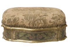 Italian lacca povera casket c1860 covered with floral needlework Jewellery Box
