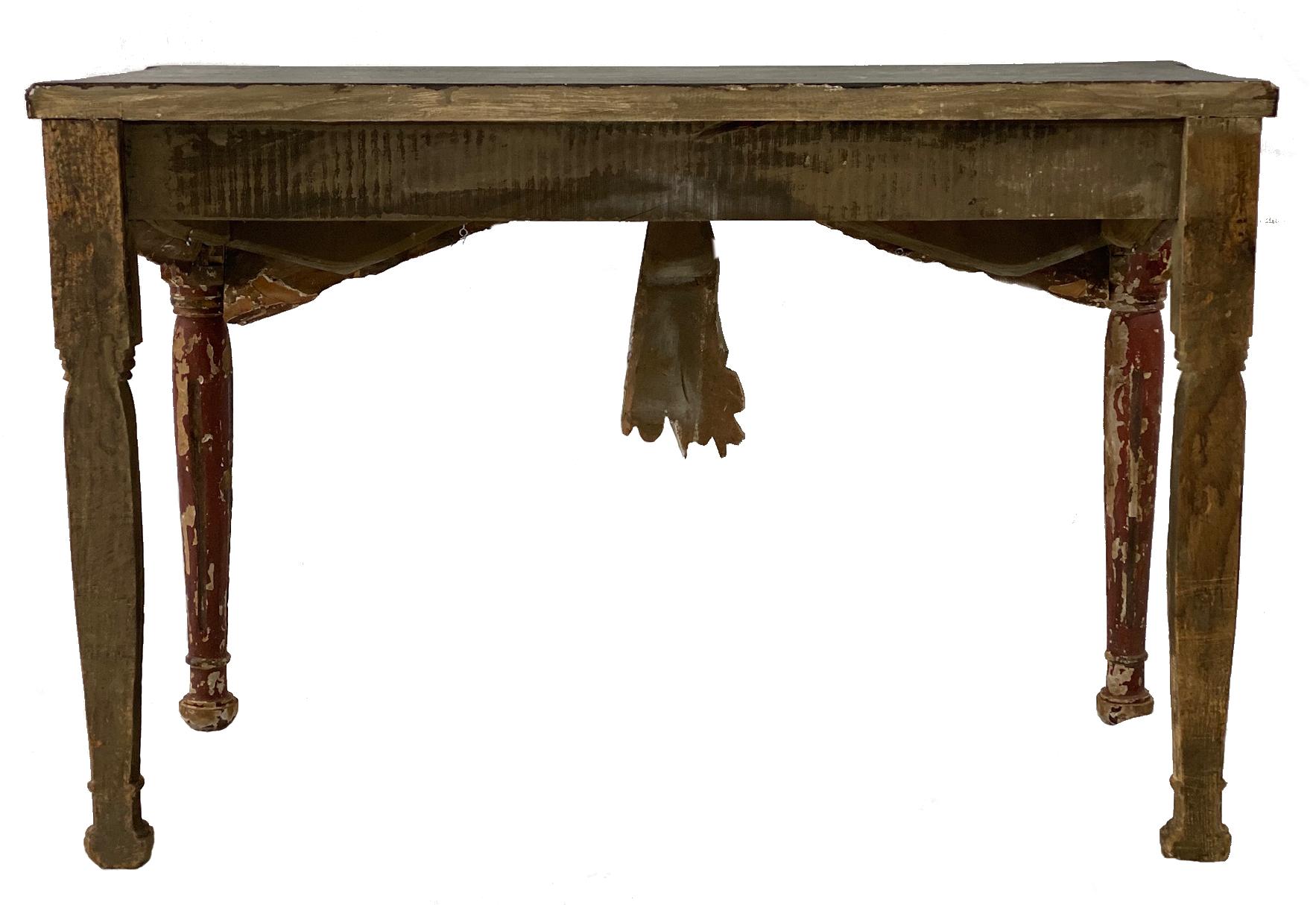Italian Lacquered and Gilded Console with 18th and 19th Century Wood For Sale 2