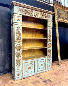 Italian Lacquered and Gilded Wooden Bookcase, circa 1950