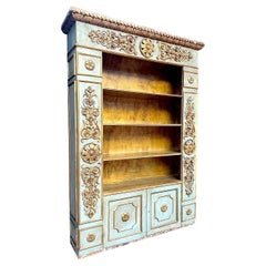 Italian Lacquered and Gilded Wooden Bookcase, circa 1950
