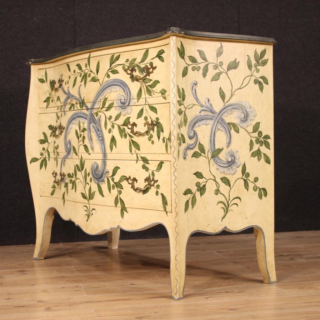Italian Lacquered and Painted Chest of Drawers, 20th Century For Sale 6