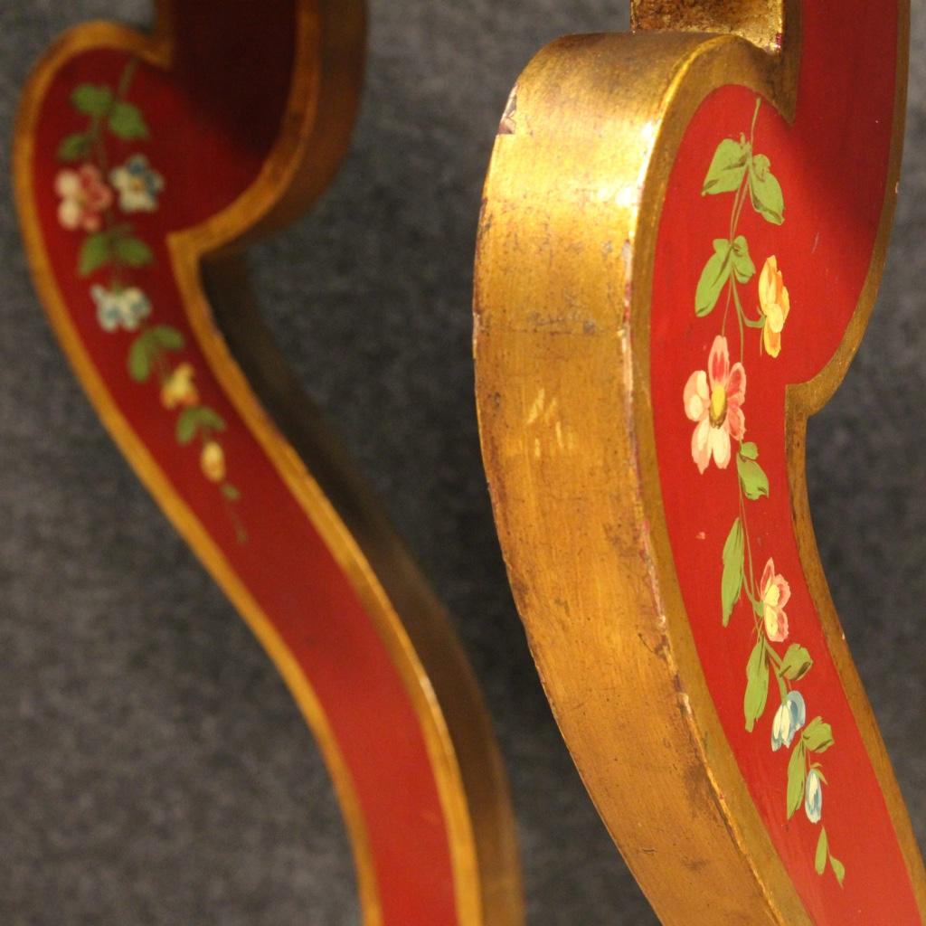 Italian Lacquered and Painted Crescent Console, 20th Century For Sale 6