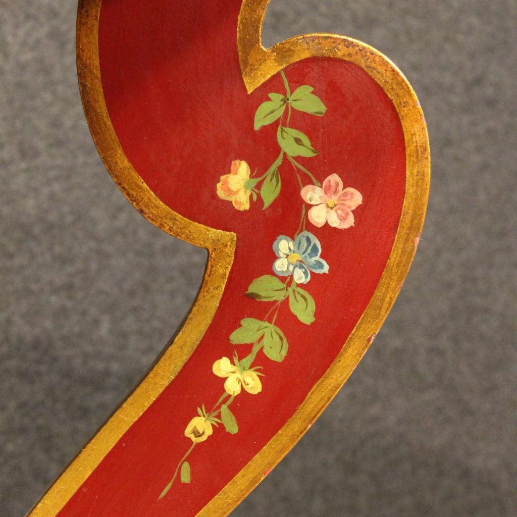 Italian Lacquered and Painted Crescent Console, 20th Century For Sale 8