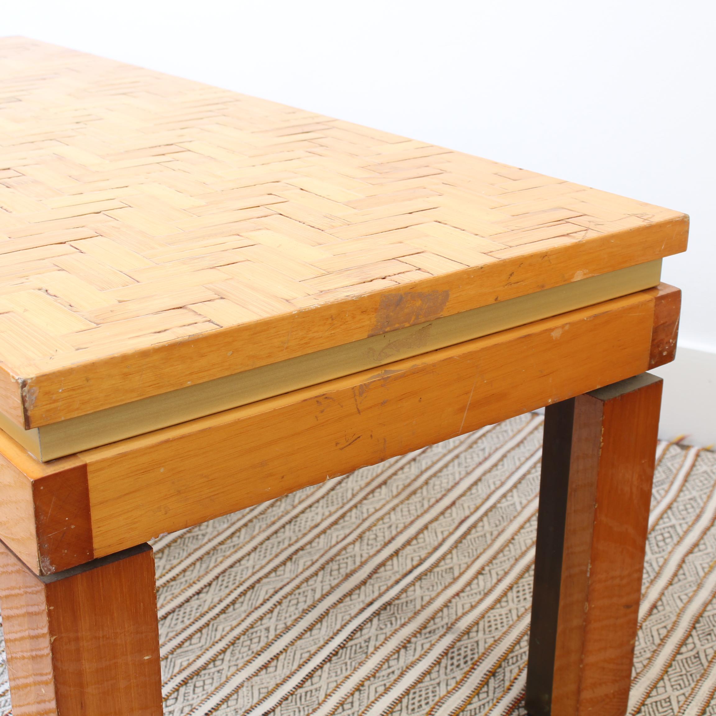 Italian Lacquered Bamboo Marquetry Side Table, 'circa 1970s' For Sale 5