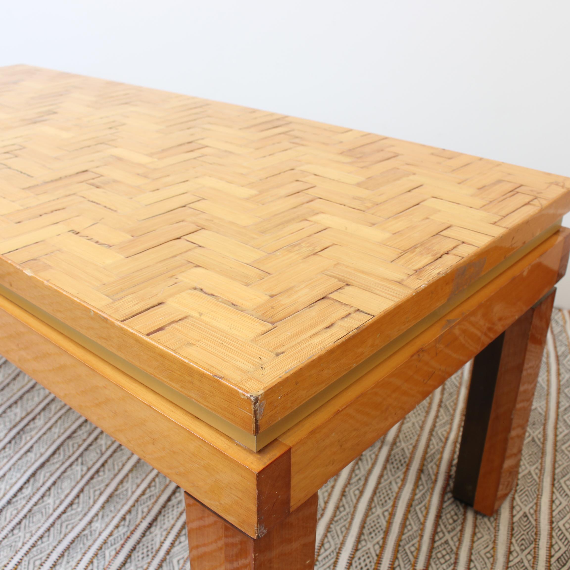 Italian Lacquered Bamboo Marquetry Side Table, 'circa 1970s' For Sale 6