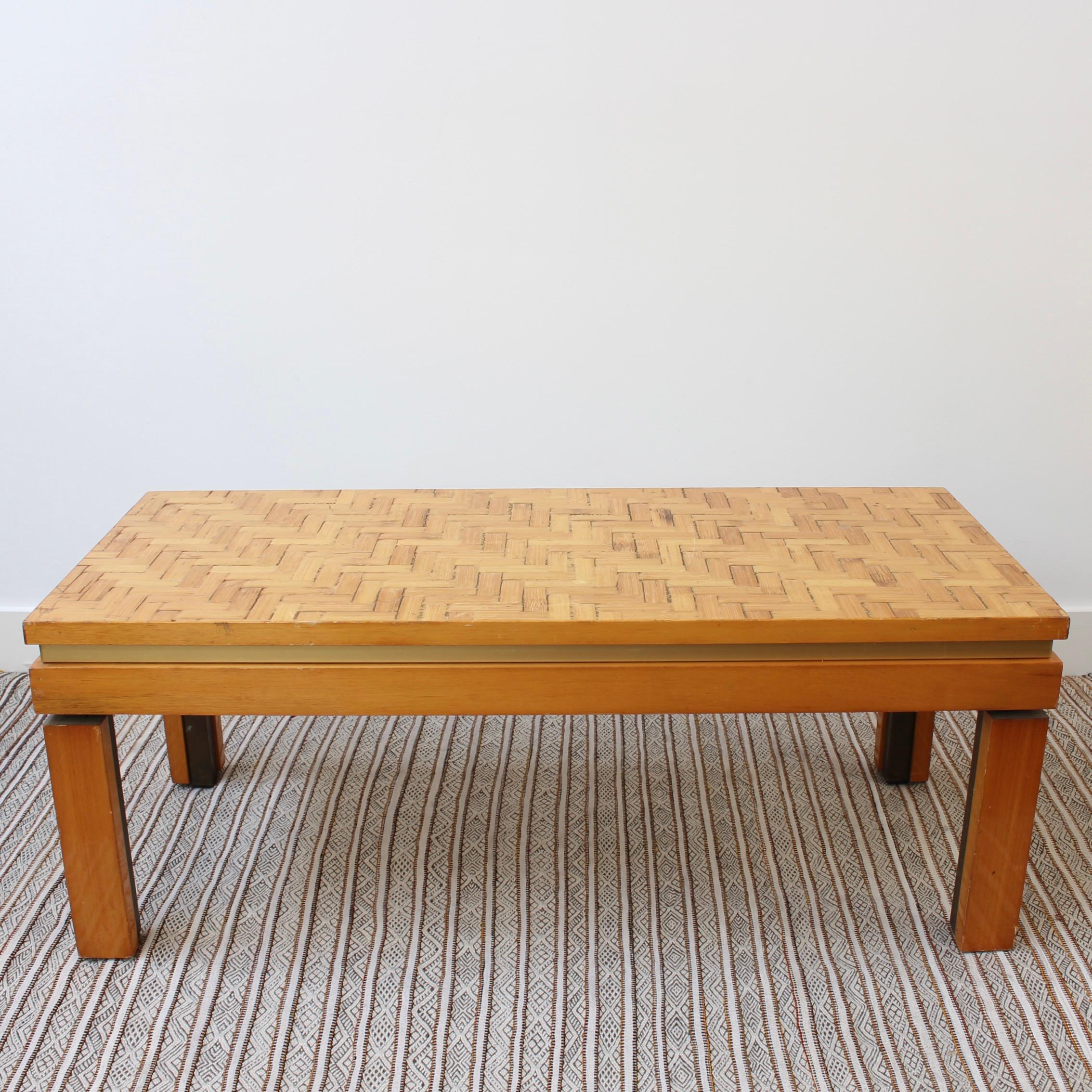 Italian Lacquered Bamboo Marquetry Side Table, 'circa 1970s' For Sale 8