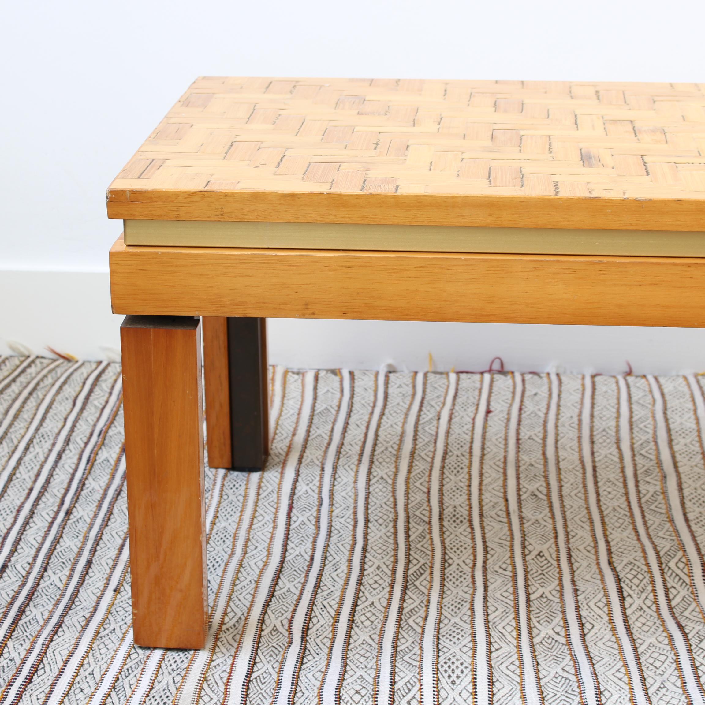 Late 20th Century Italian Lacquered Bamboo Marquetry Side Table, 'circa 1970s' For Sale