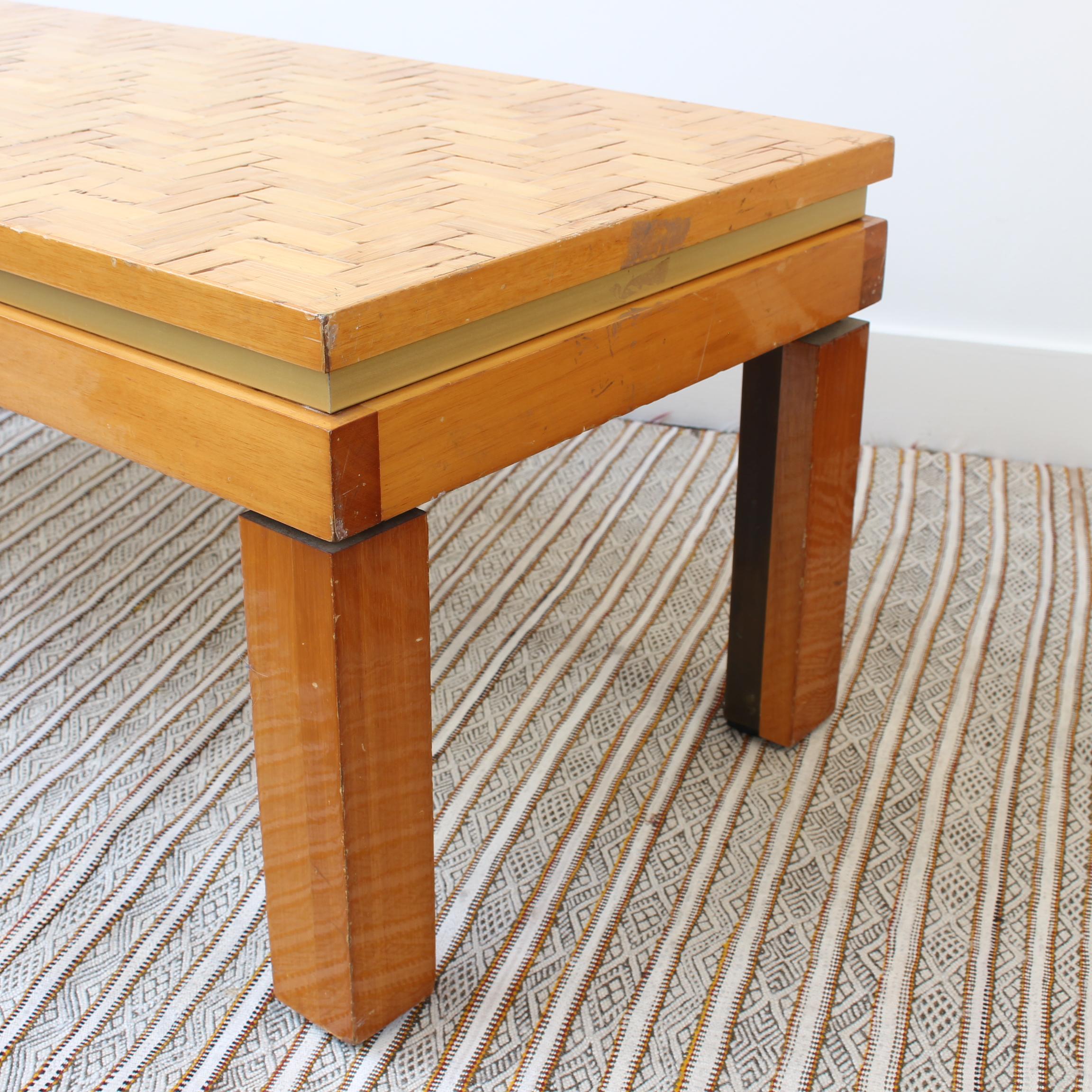 Italian Lacquered Bamboo Marquetry Side Table, 'circa 1970s' For Sale 4