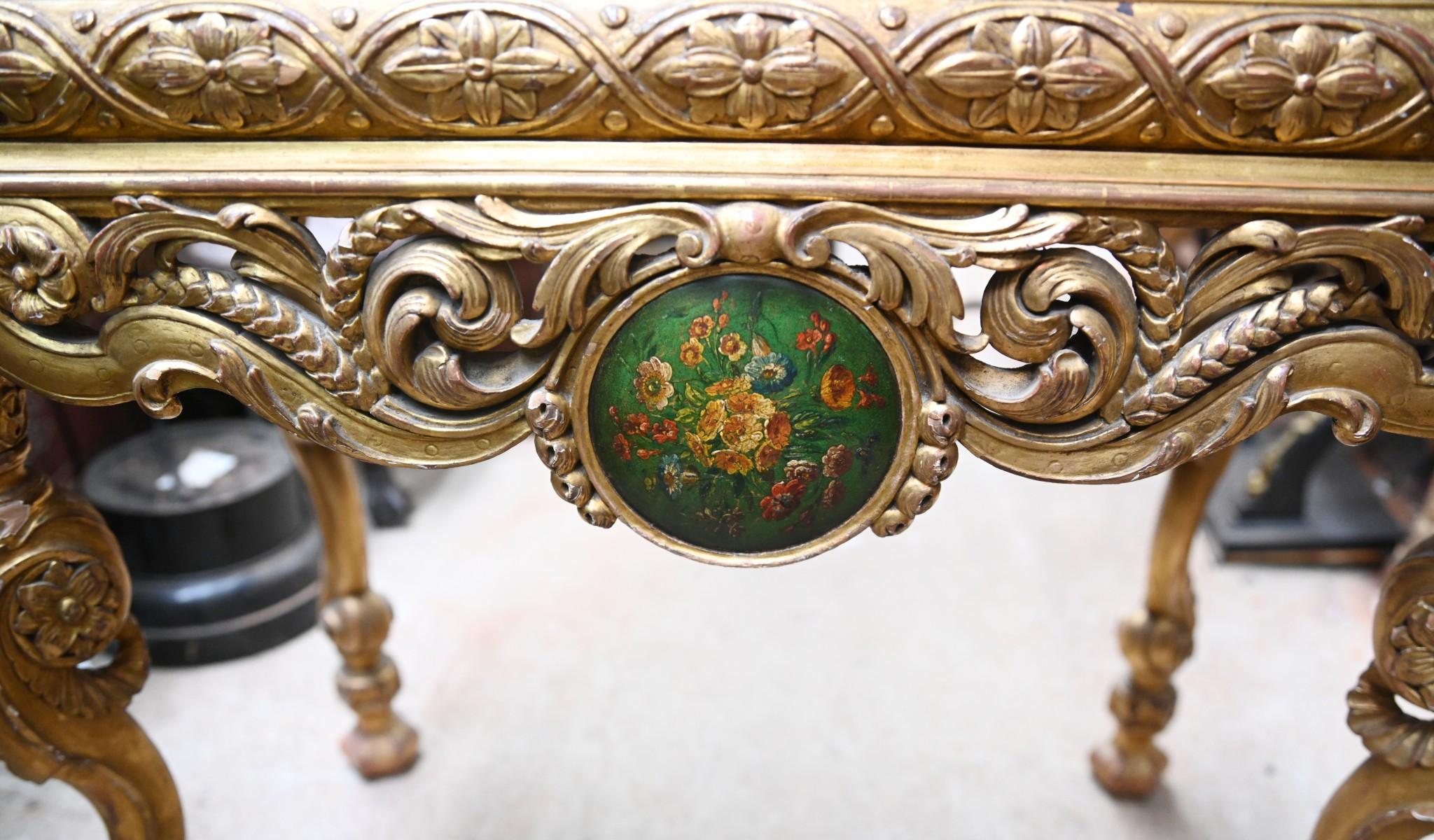 Italian Lacquered Cabinet on Stand Painted Floral Gilt Base For Sale 6