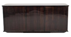 Italian Lacquered Faux Rosewood Credenza, 1980s