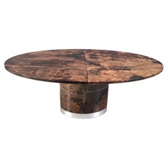 Italian lacquered Goatskin / Parchment dining table by Aldo Tura, 1960s