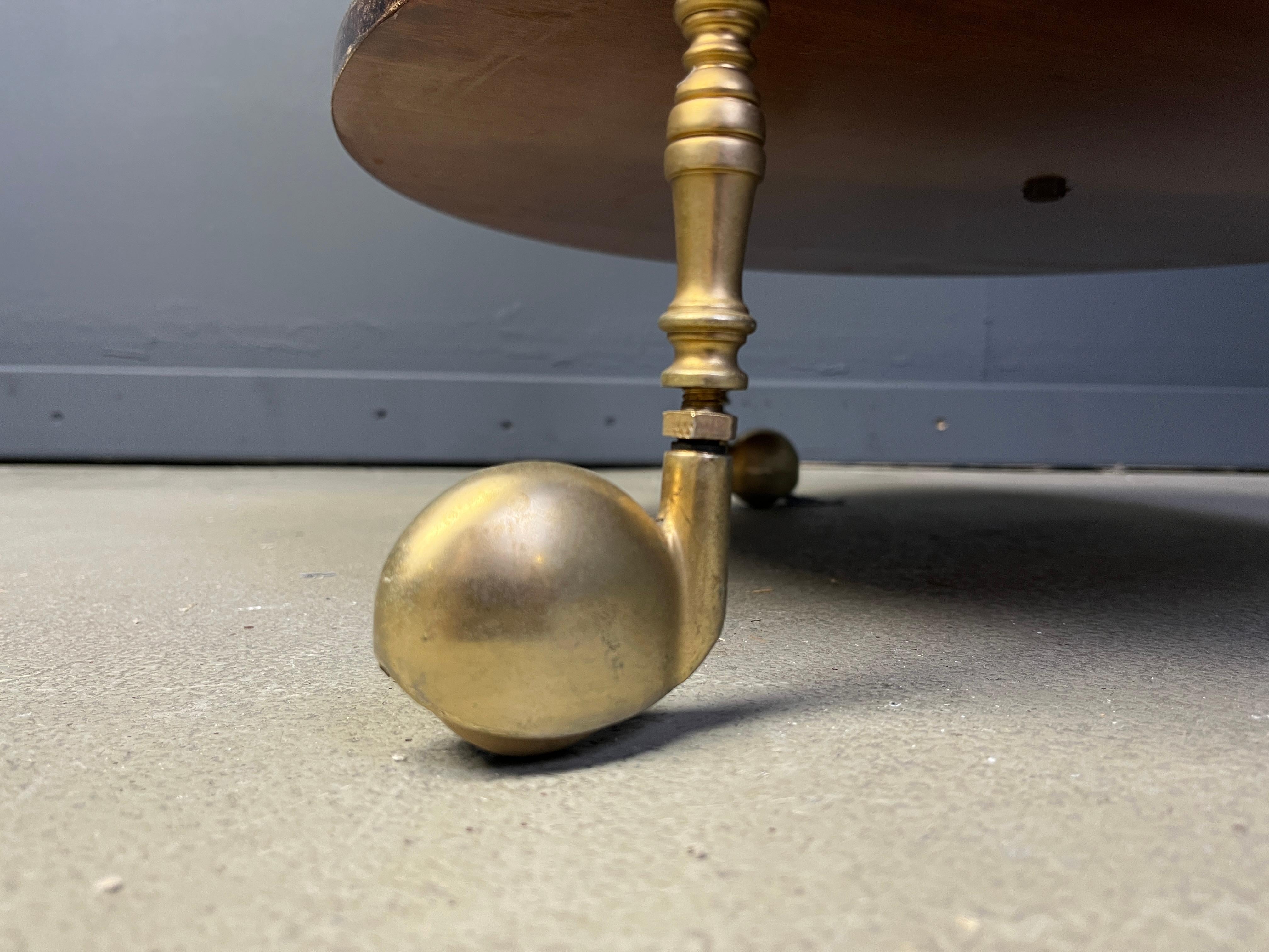 Carrito de bar italiano de piel de cabra lacada y pergamino de Aldo Tura, años 60 Metal en venta