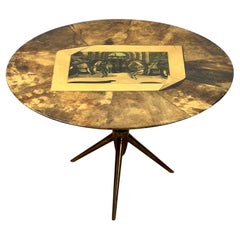 Italian Lacquered Goatskin Trompe L'oeil Table Attributed To  Aldo Tura