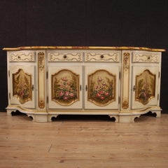 Italian Lacquered, Painted and Gilded Sideboard, 20th Century