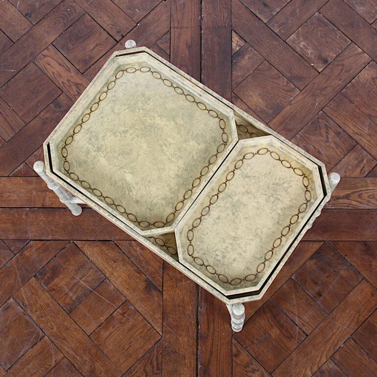 Italian Lacquered Tray Table with 3 trays, c.1981 For Sale 4