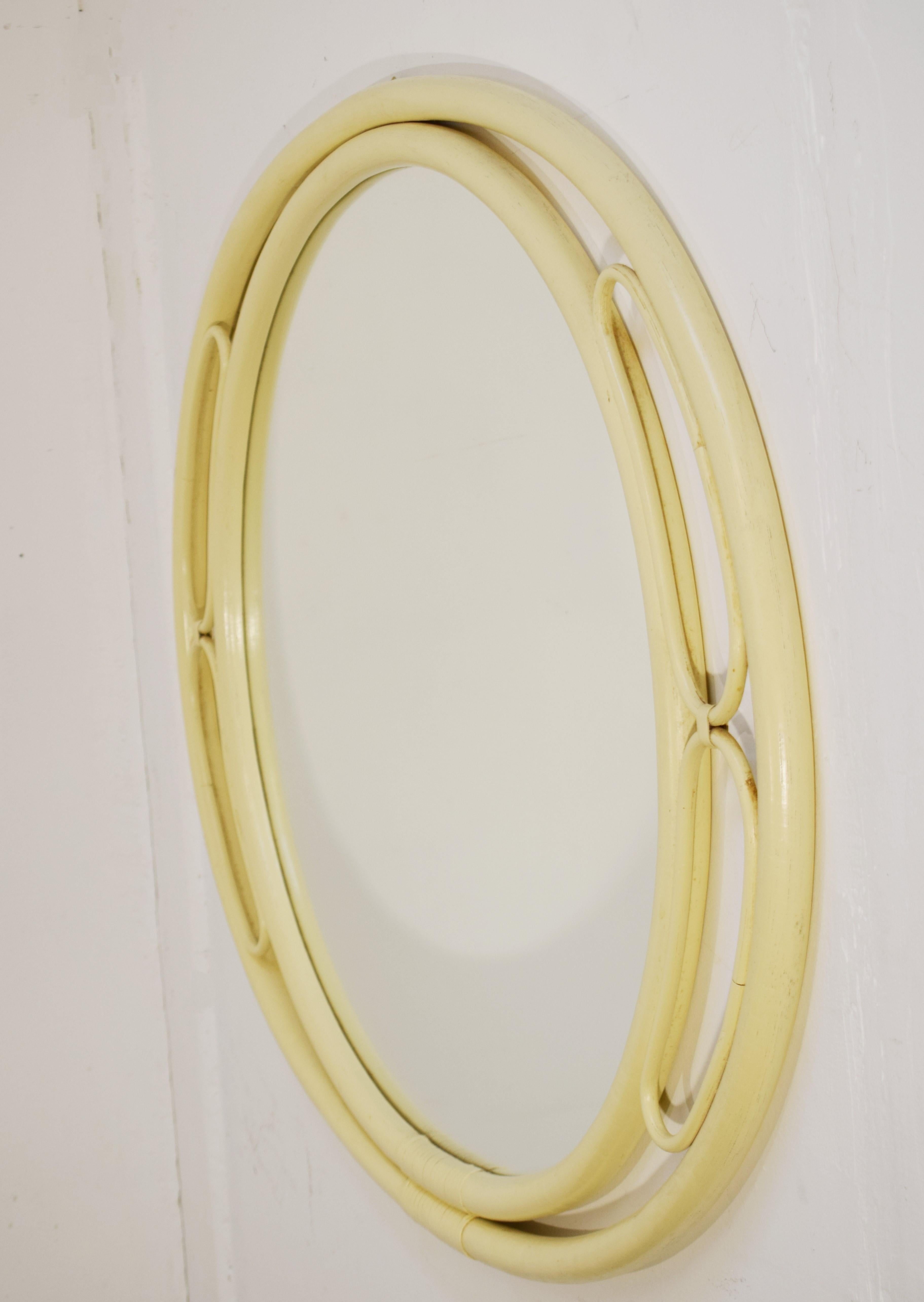 Mid-Century Modern Italian lacquered wood mirror, 1960s For Sale