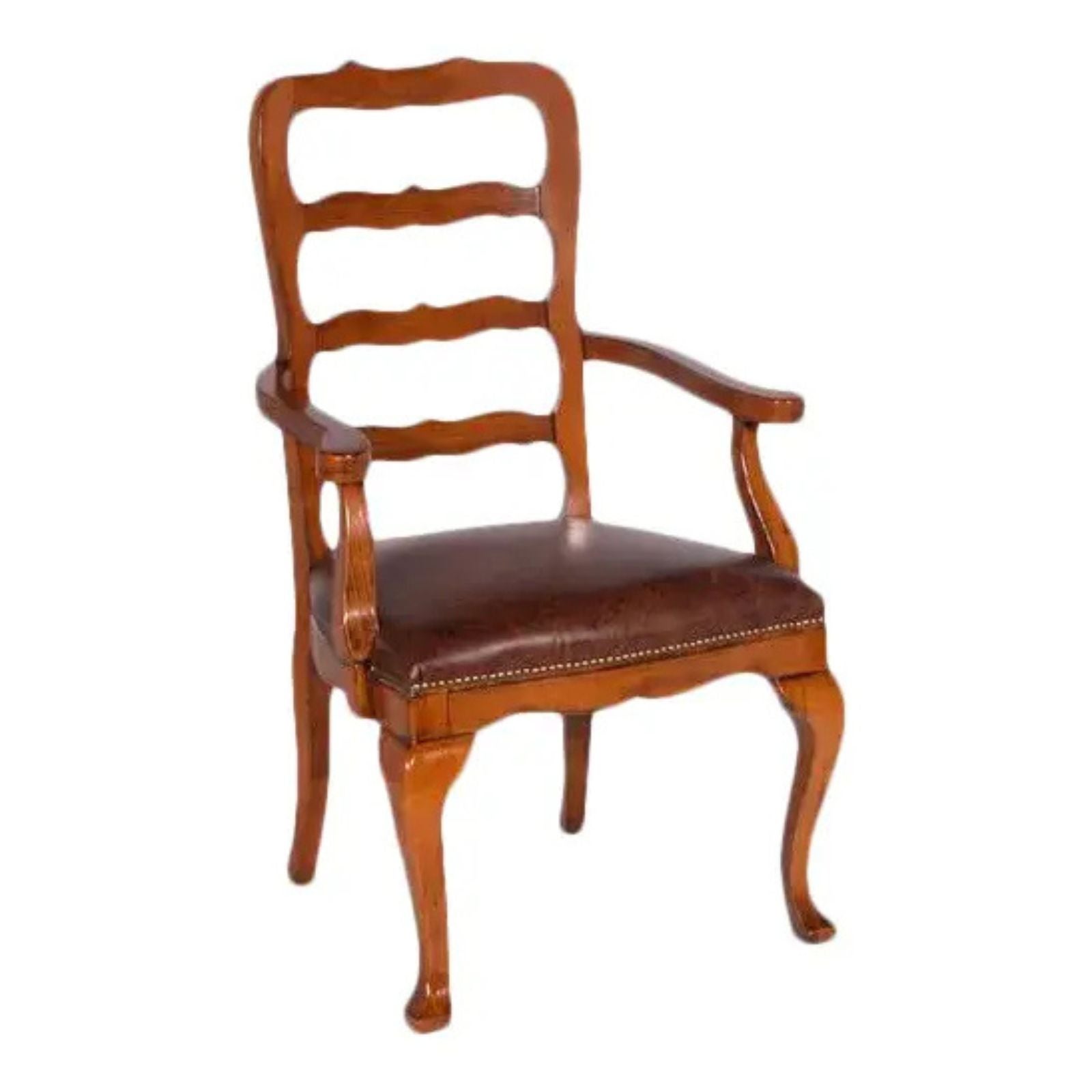 Italian Ladder Back Armchair – Cappuccino Finish For Sale