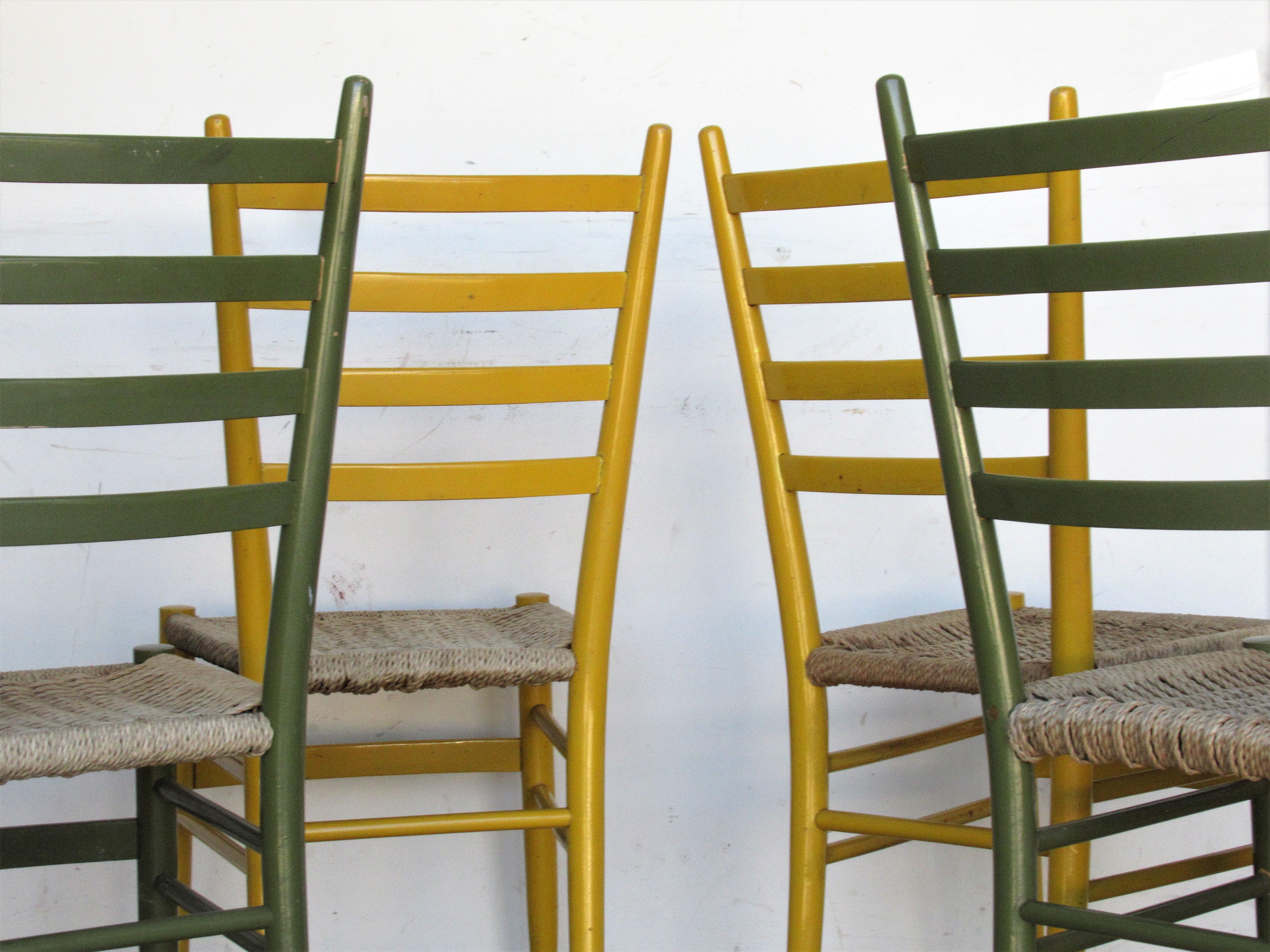 Italian Ladder Back Chairs - Gio Ponti Style 3