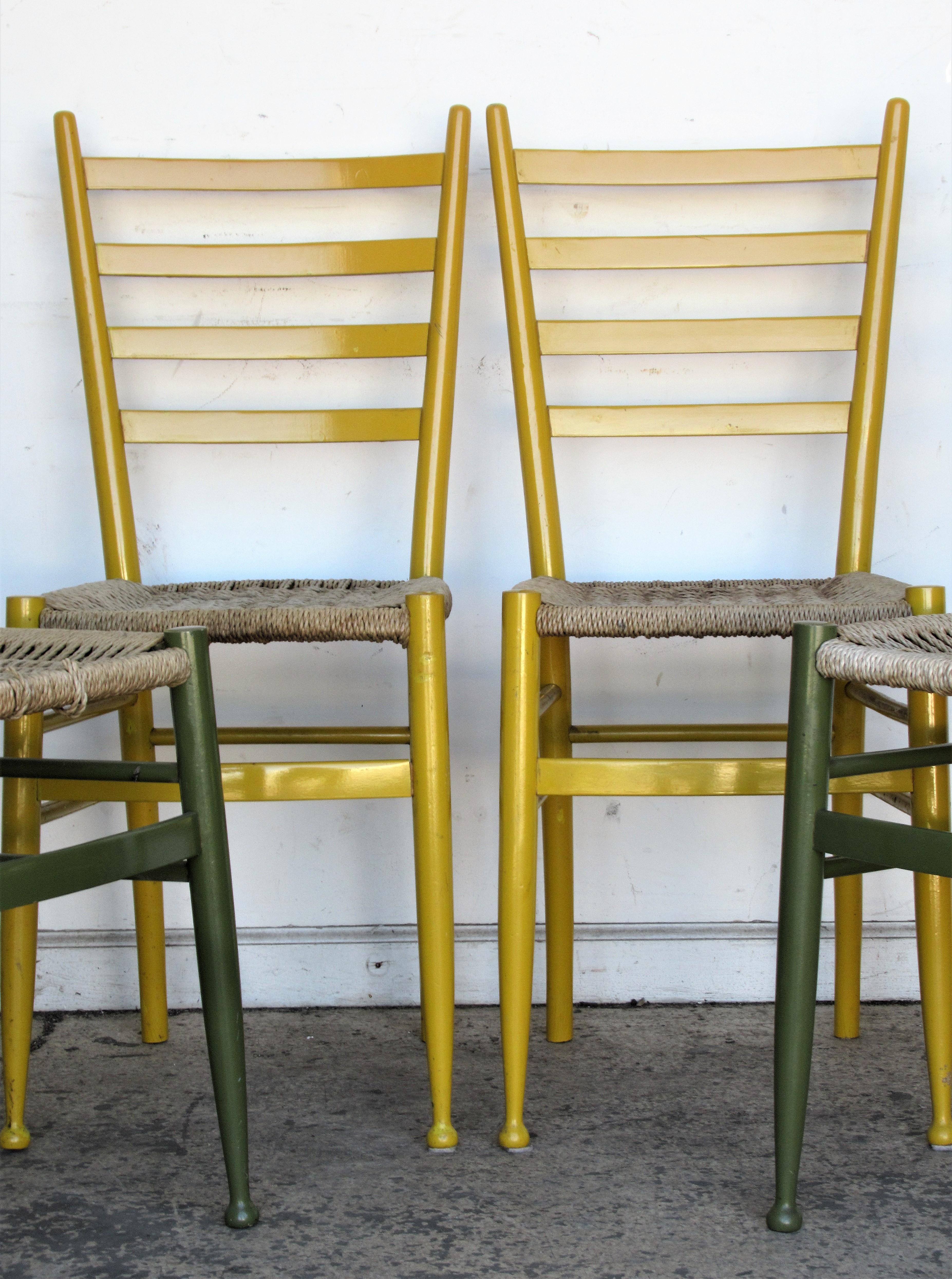 Rush Italian Ladder Back Chairs - Gio Ponti Style