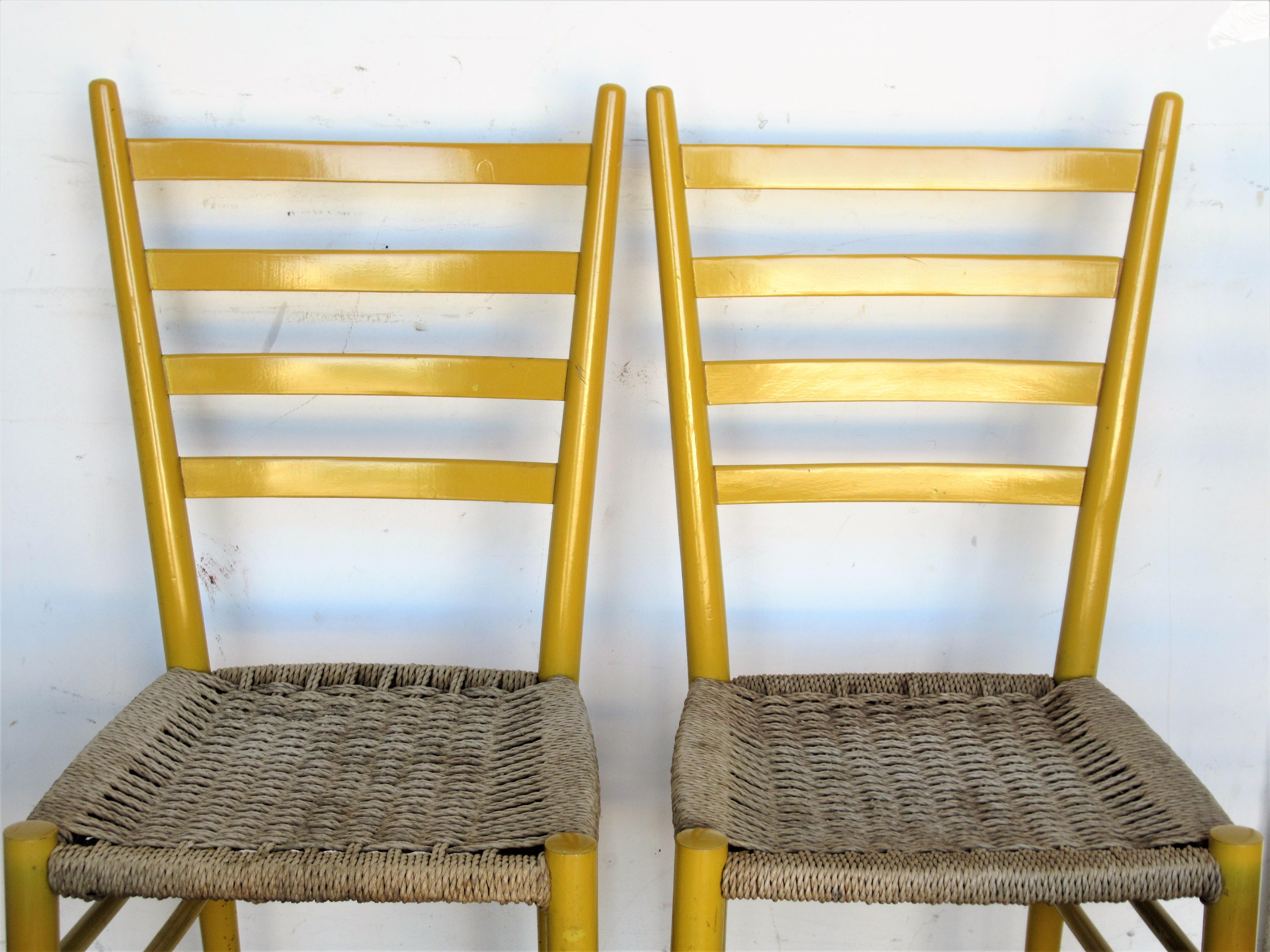 Italian Ladder Back Chairs - Gio Ponti Style 1