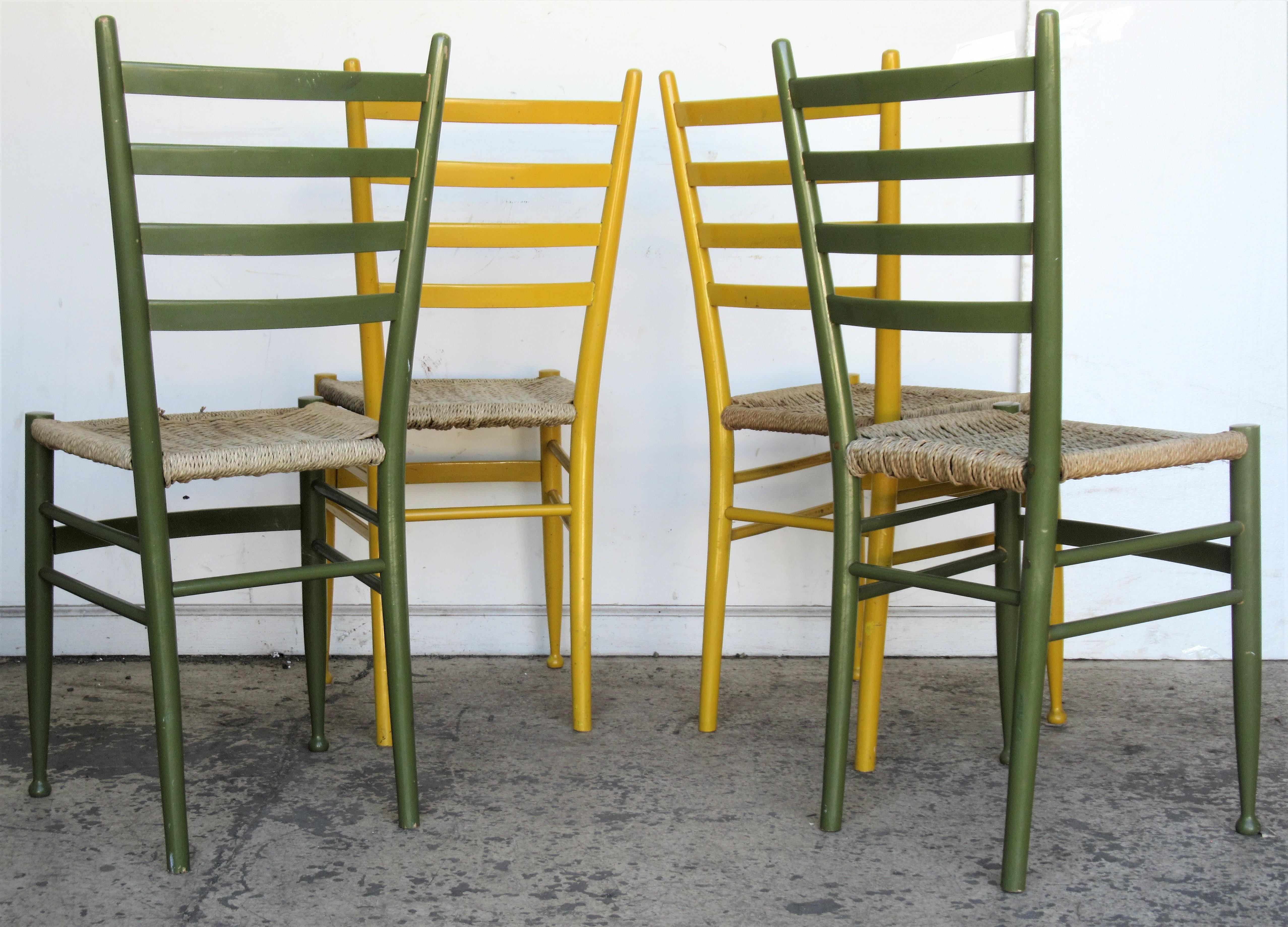 Italian Ladder Back Chairs - Gio Ponti Style 2