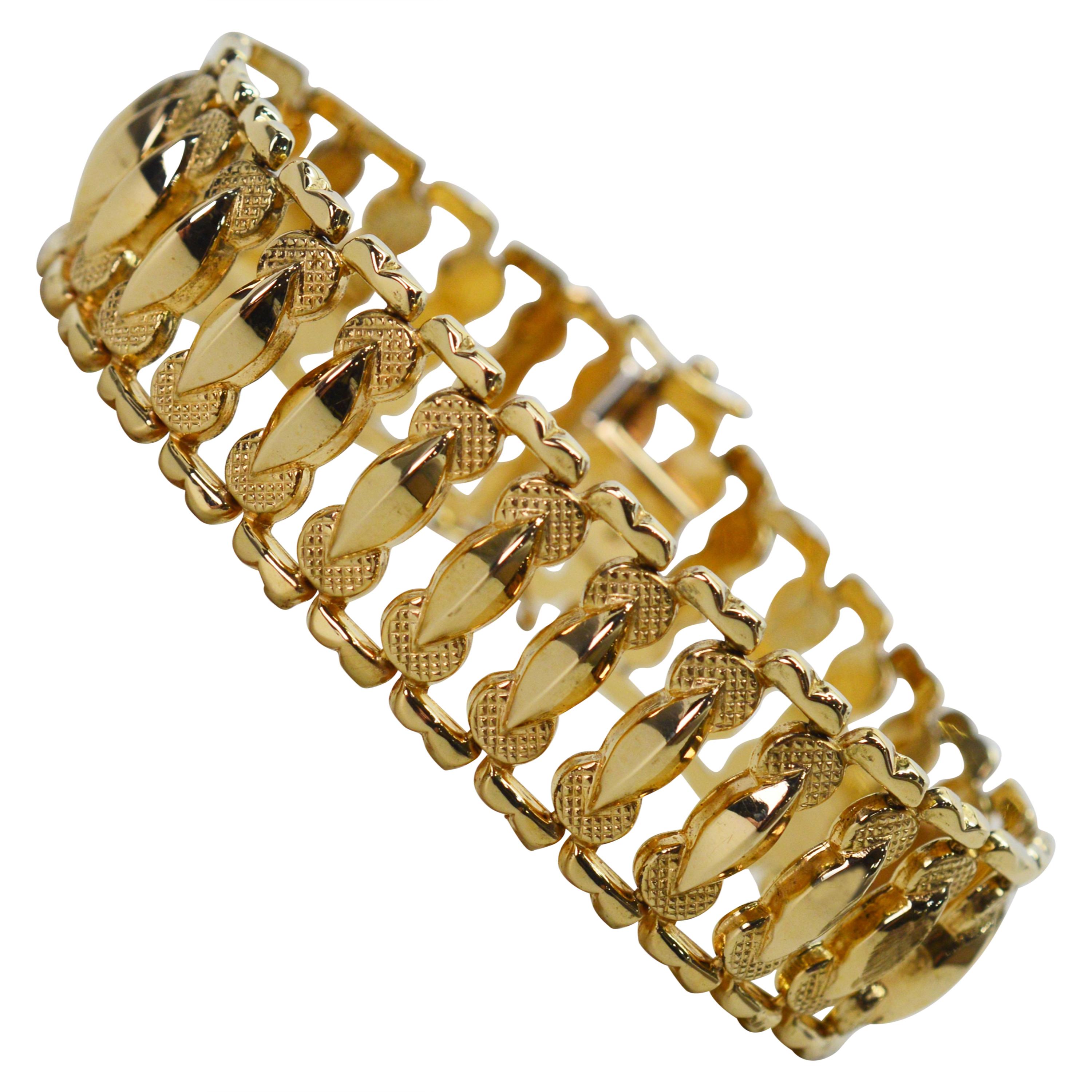 Italian Ladder Chain 14 Karat Yellow Gold Bracelet