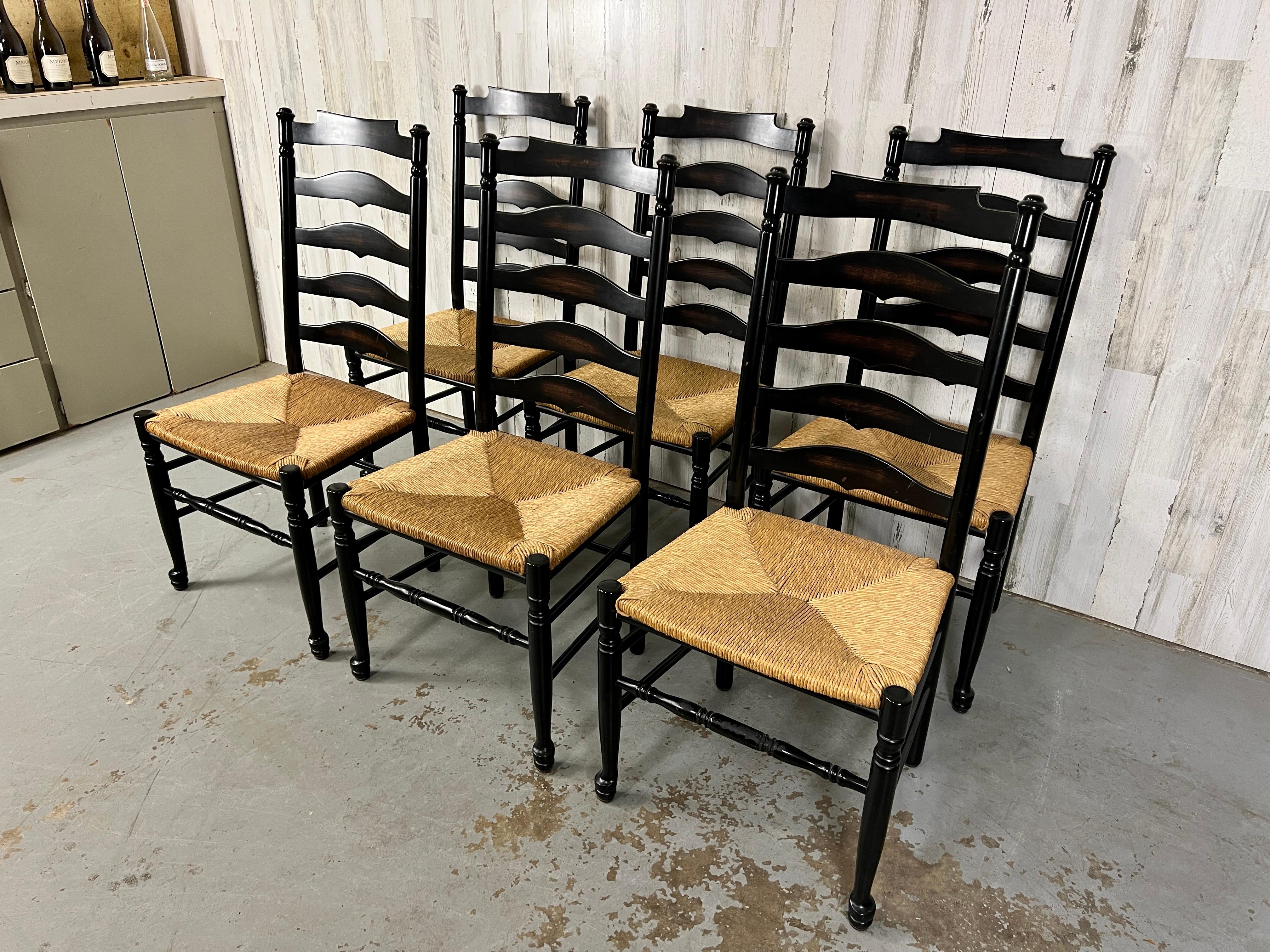 20th Century Italian Ladderback Dining Chairs For Sale