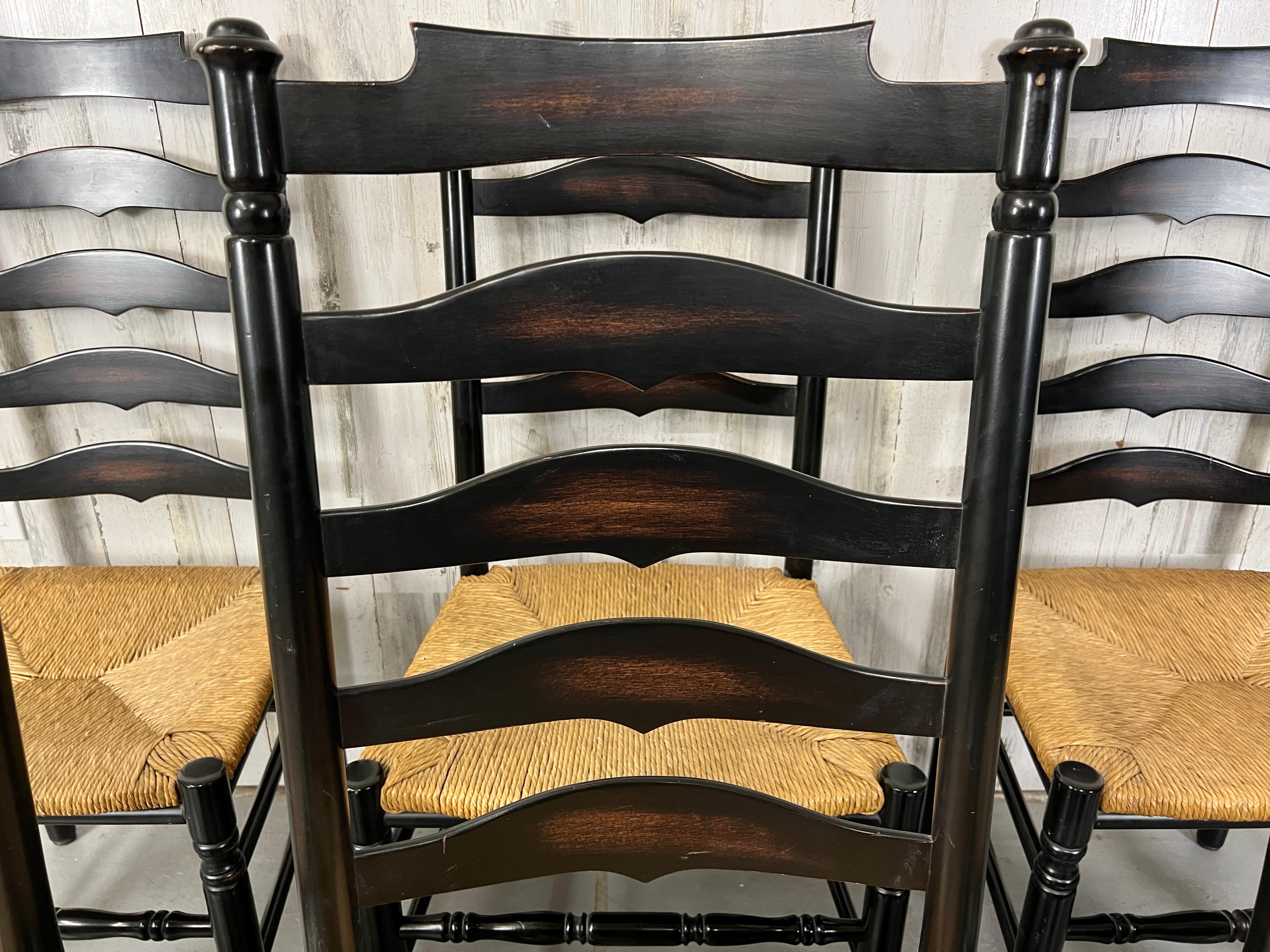 Rush Italian Ladderback Dining Chairs For Sale