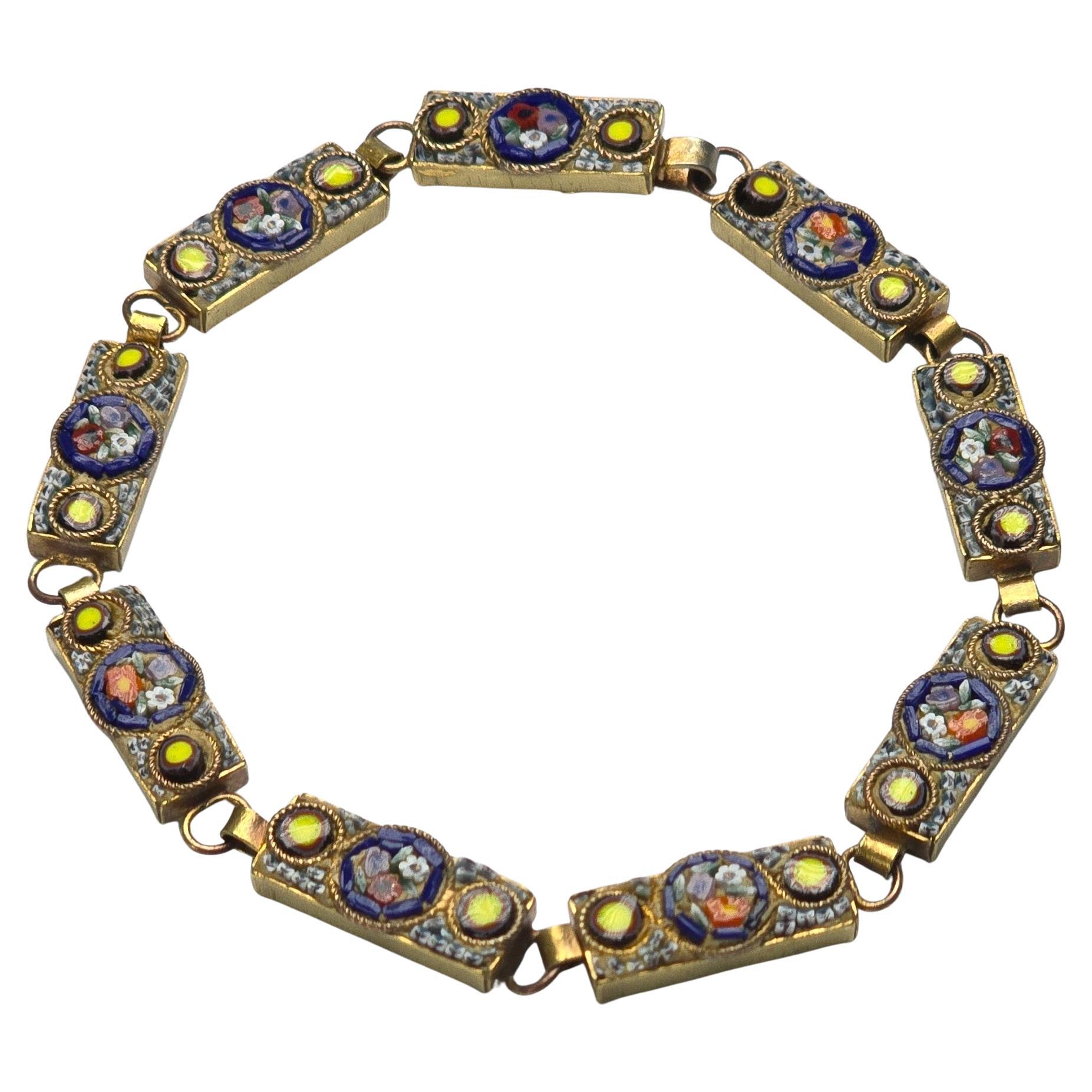 Bracelet en micro-mosaïque pour dames italiennes, vers 1920