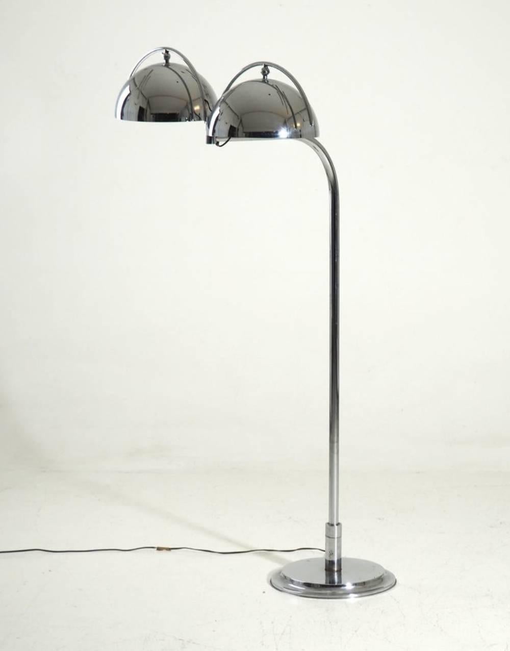 Mid-Century Modern Italian Lamp in Chromed Steel, 1960s or 1970s