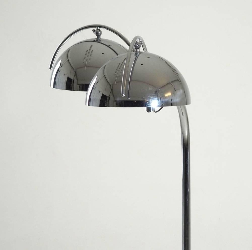 Italian Lamp in Chromed Steel, 1960s or 1970s In Good Condition In Aalsgaarde, DK