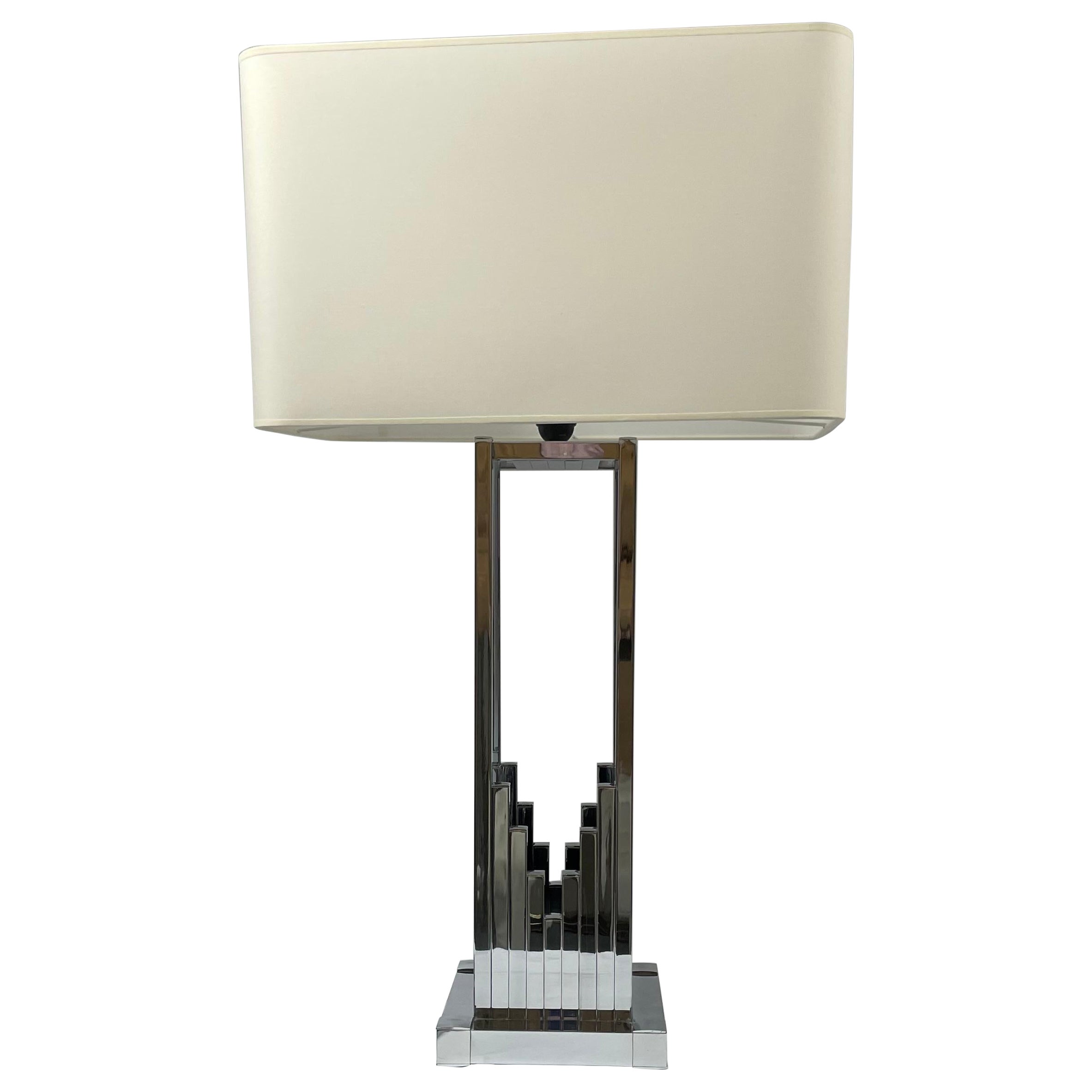 Italian Lamp in Chromed Steel  70s