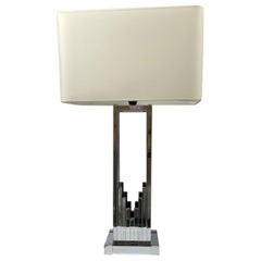 Vintage Italian Lamp in Chromed Steel  70s