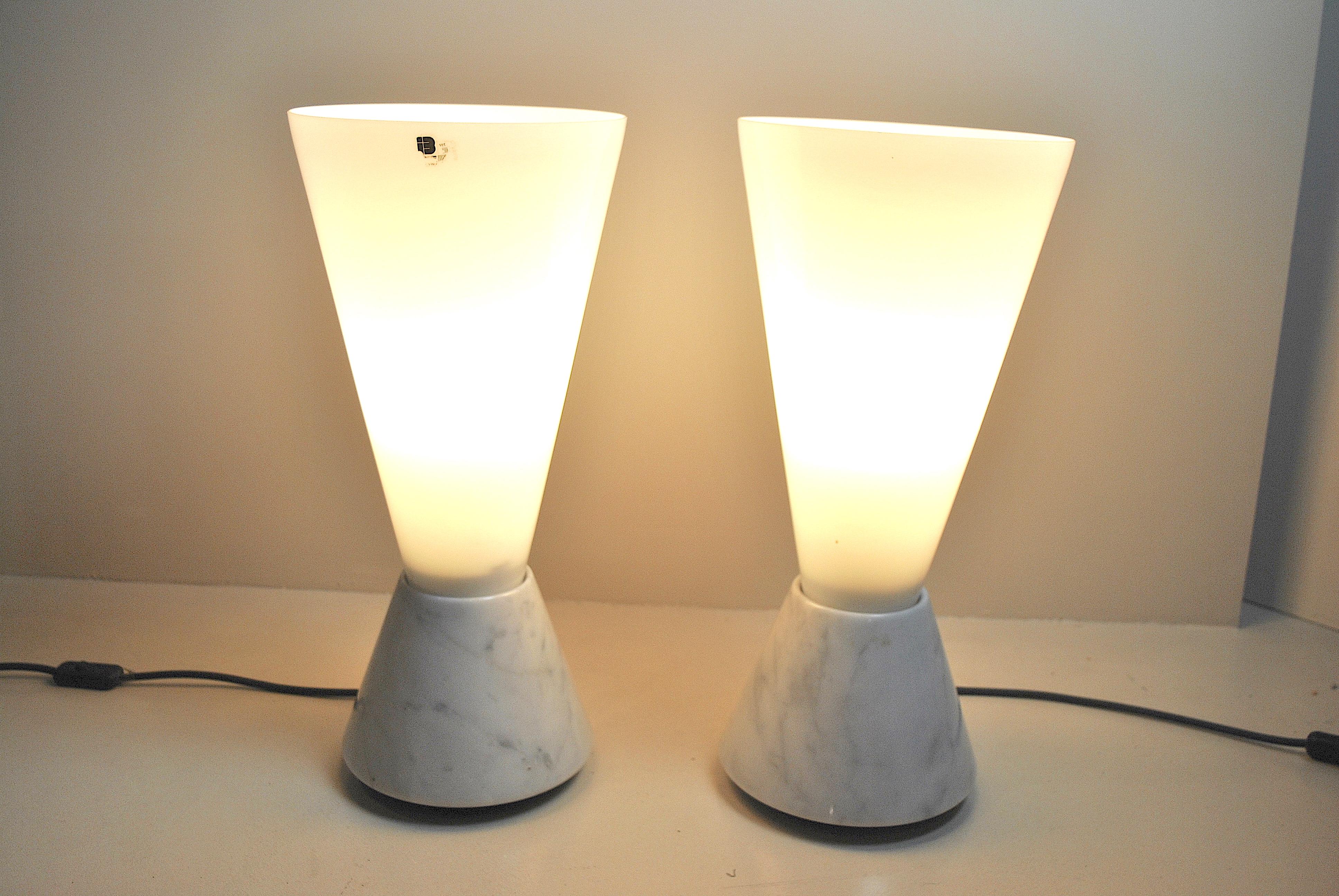 Italian Lamps in Murano Glass and Marble Base, 1970s 12