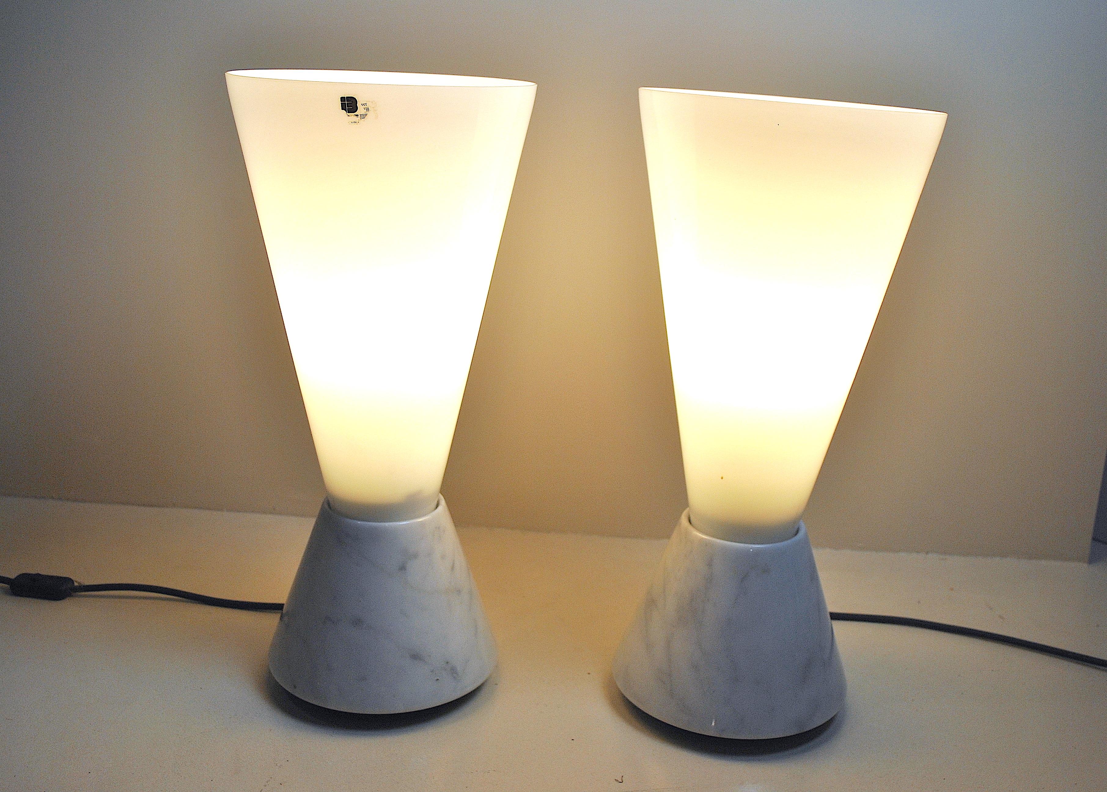 Italian Lamps in Murano Glass and Marble Base, 1970s 13