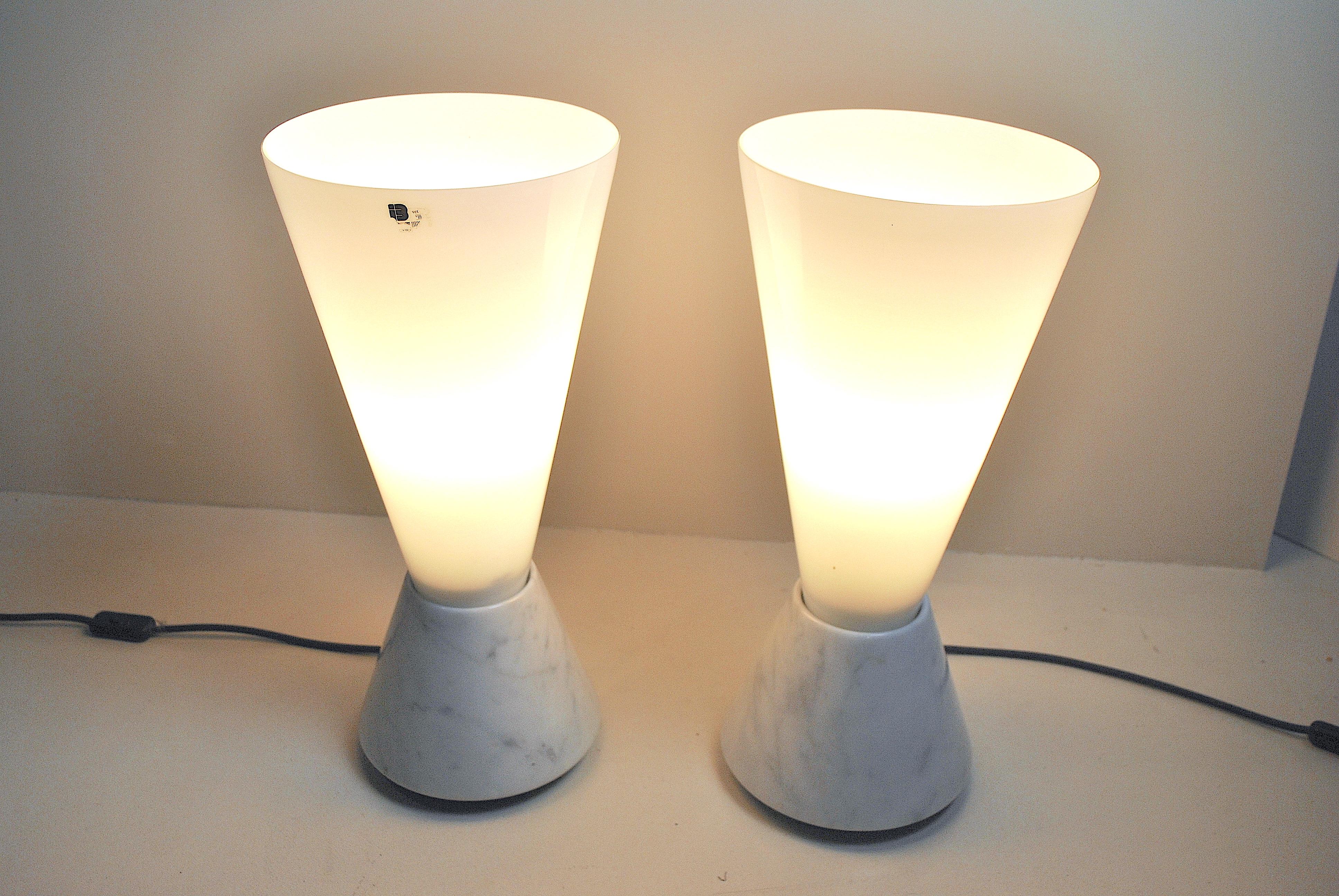 Italian Lamps in Murano Glass and Marble Base, 1970s 14