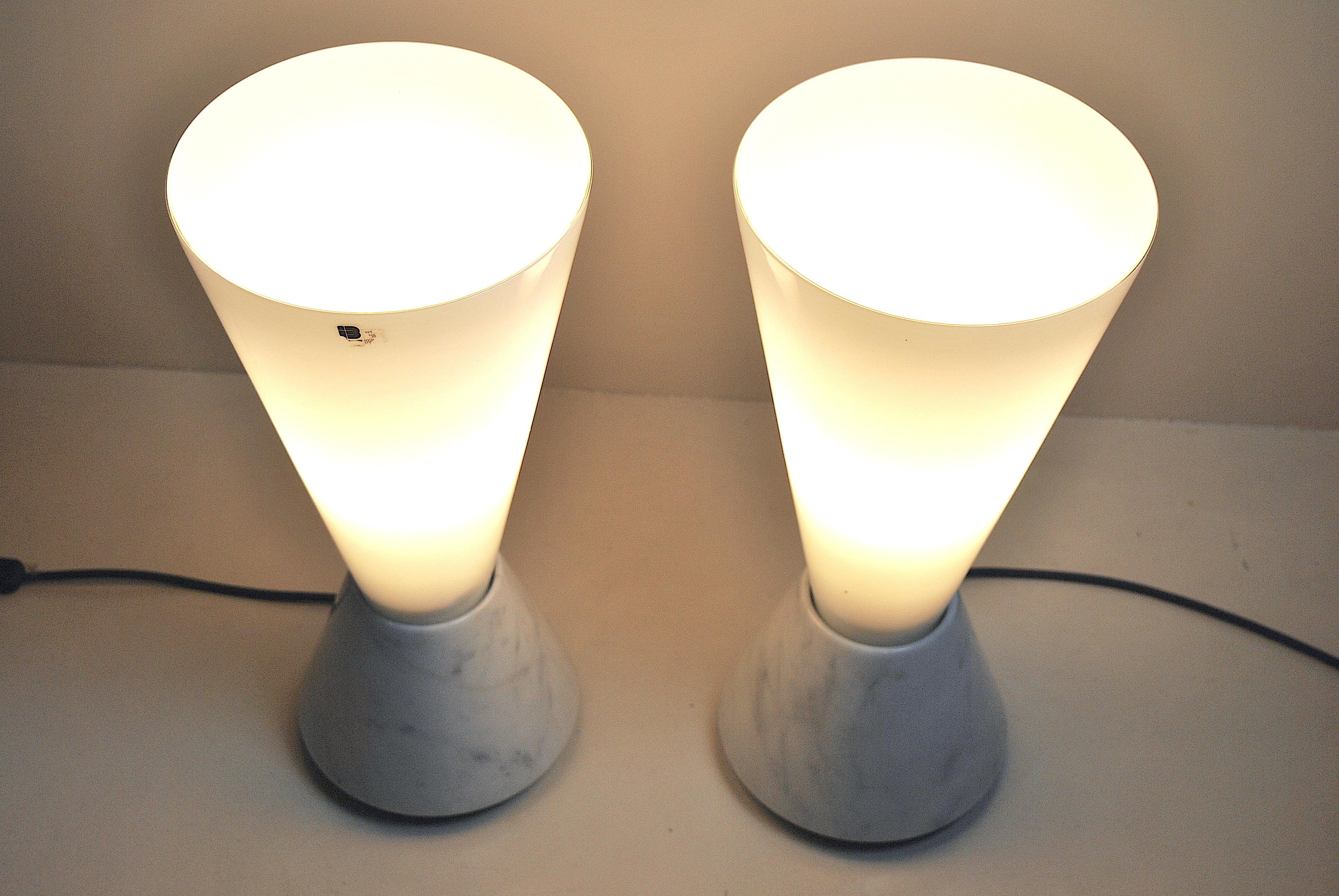 Italian Lamps in Murano Glass and Marble Base, 1970s 15