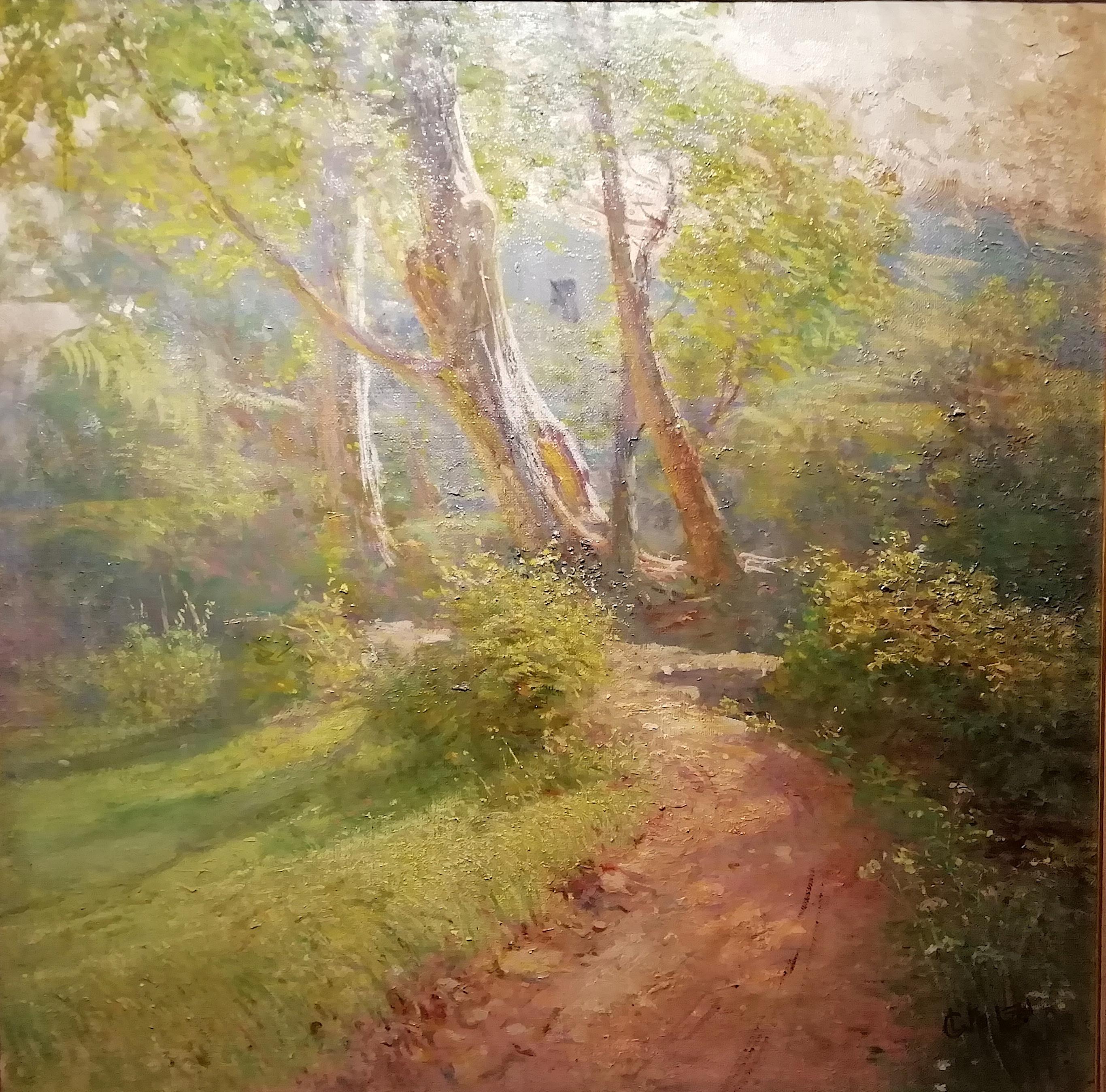 Cleto Luzzi (1884-1952)
Country road
Oil on wood
Provenance: Heirs of the Painter
Signed lower right: Cleto Luzzi

A Roman painter at the court of the King of Siam:
Cleto Luzzi belongs to the still-substantial category of artists who lived