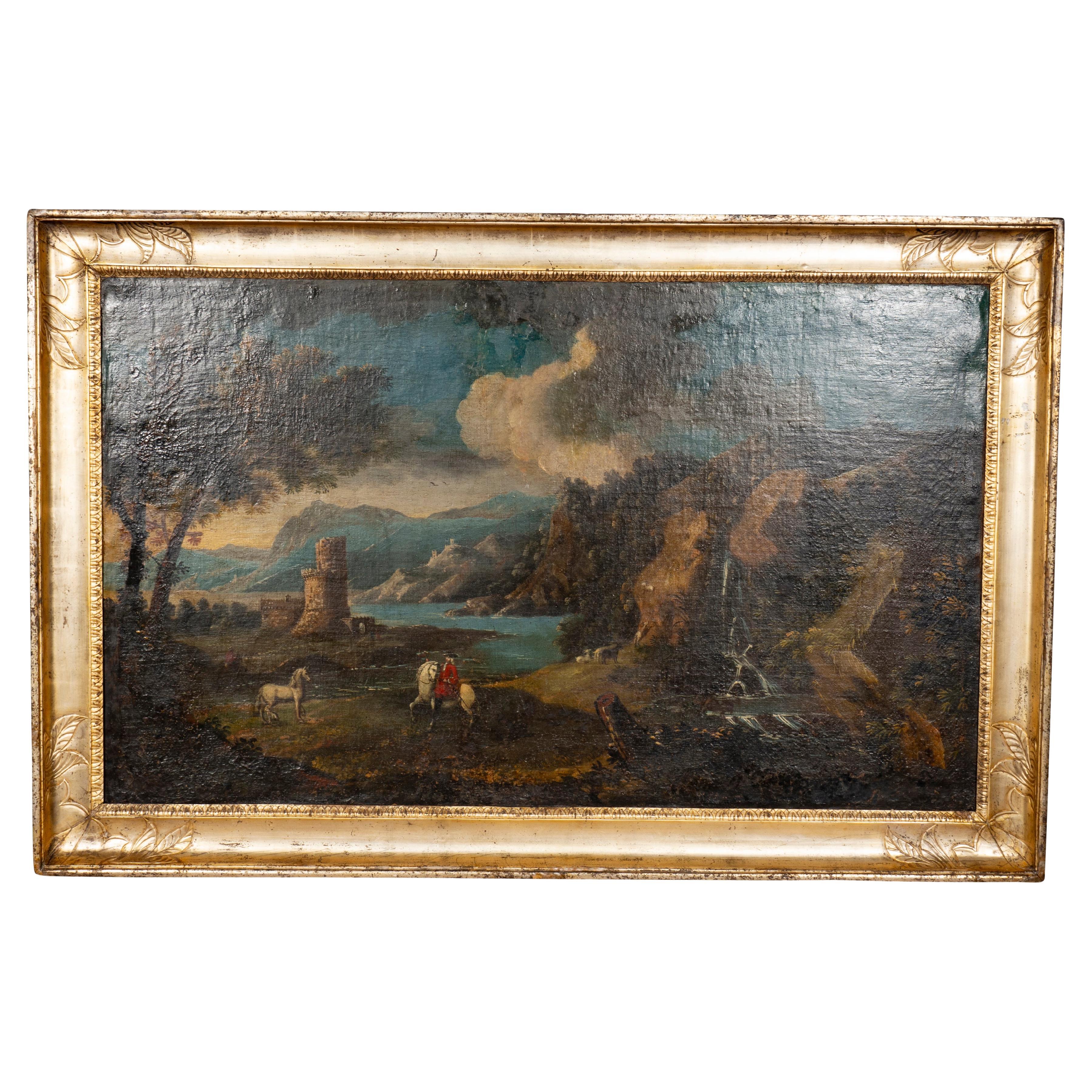 Paysage italien Huile sur toile