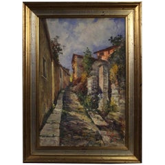 Vintage Italian Landscape Painting in Impressionist Style, 20th Century