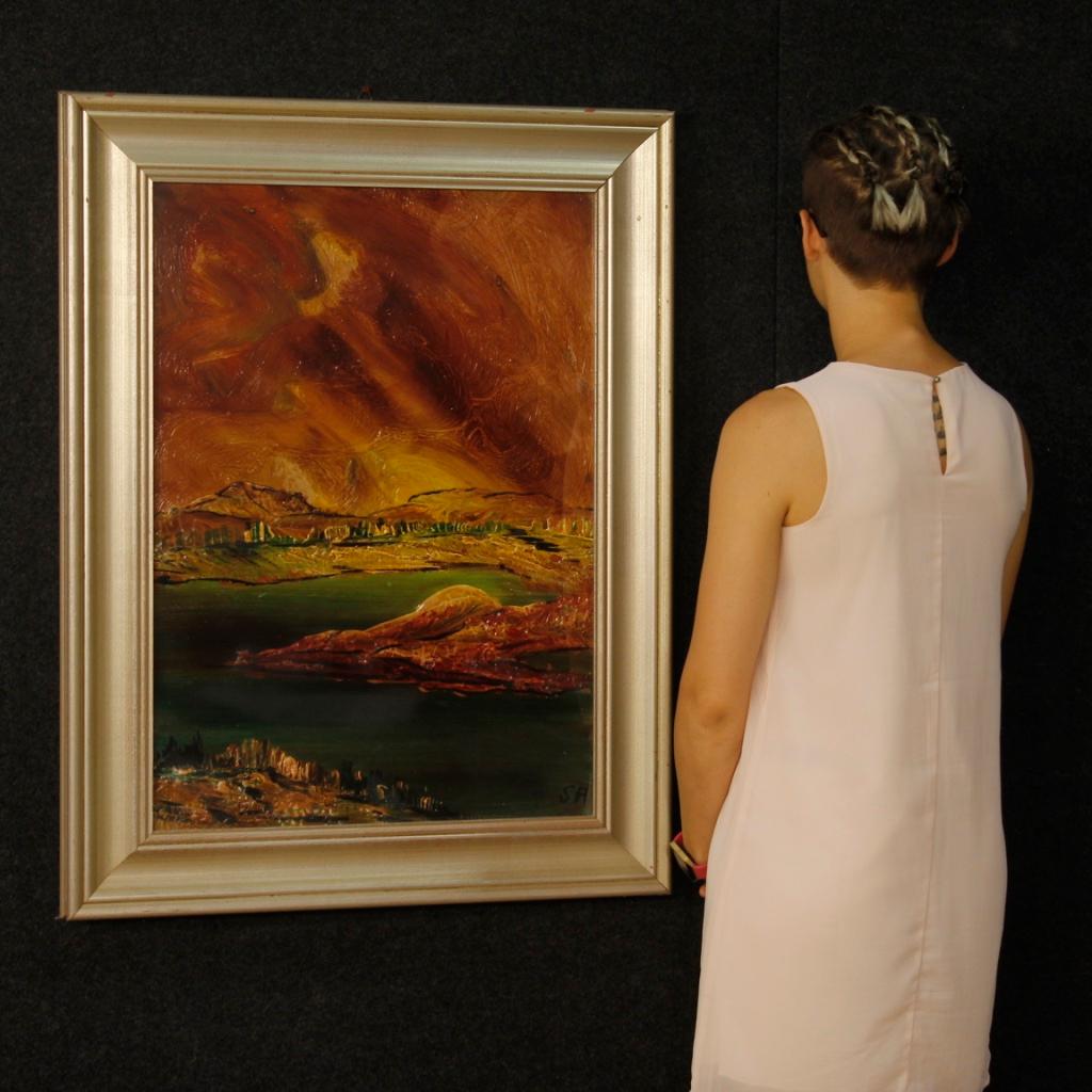 20th Century Italian Landscape Impressionist Style Painting, 1970 For Sale 6