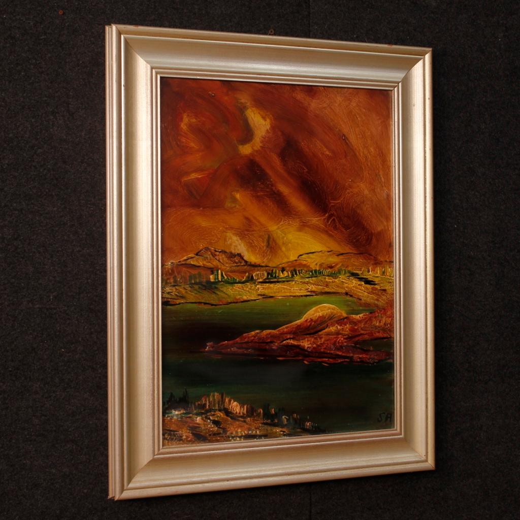 Peinture de paysage italienne de style impressionniste du 20ème siècle, 1970 en vente 2