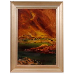 Retro 20th Century Italian Landscape Impressionist Style Painting, 1970