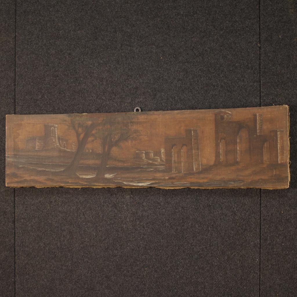 Italian Landscape Painting with 19th Century Architecture For Sale 2