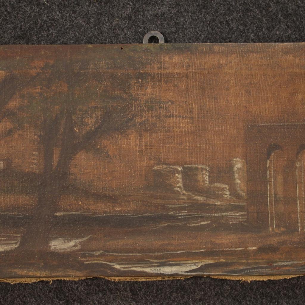 Italian Landscape Painting with 19th Century Architecture For Sale 3